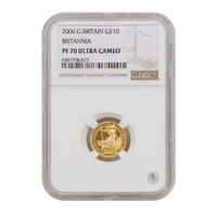 NGC PF70 2006 Ultra Cameo 1/10oz £10 Britannia - Proof Gold Coin
