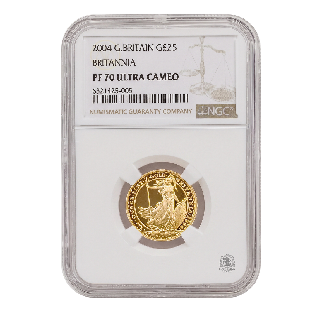 NGC PF70 2004 Ultra Cameo 1/4oz £25 Britannia - Proof Gold Coin