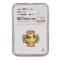 NGC PF70 2004 Ultra Cameo 1/4oz £25 Britannia - Proof Gold Coin