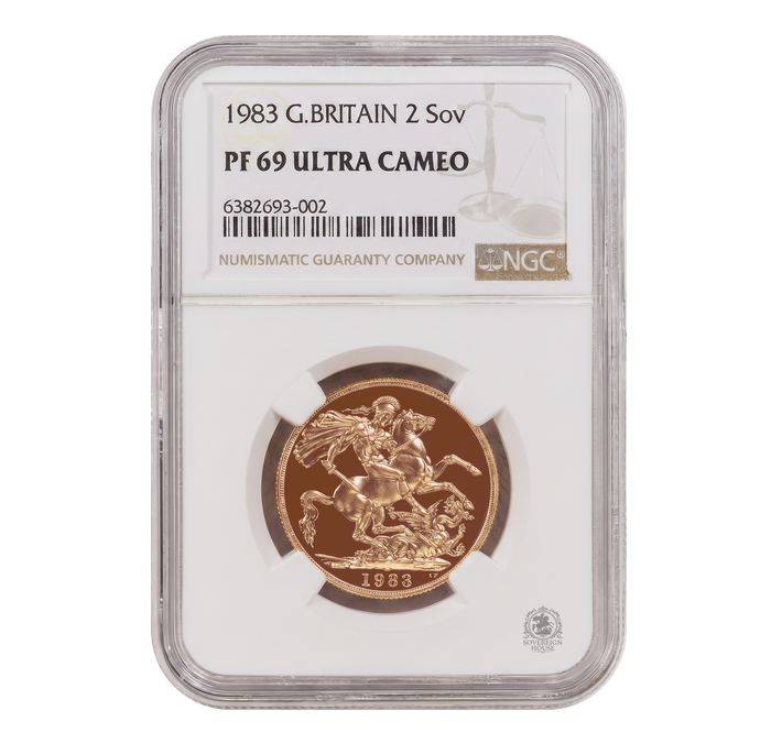 NGC PF69 1983 Ultra Cameo £2 Double Sovereign St George - Proof Gold Coin