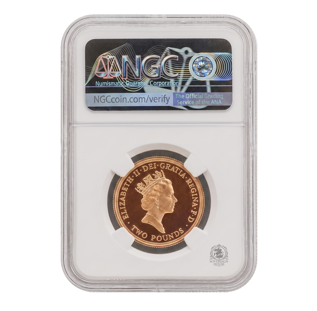 NGC PF69 1986 Common Wealth Games £2 Double Sovereign - Proof Gold Coin