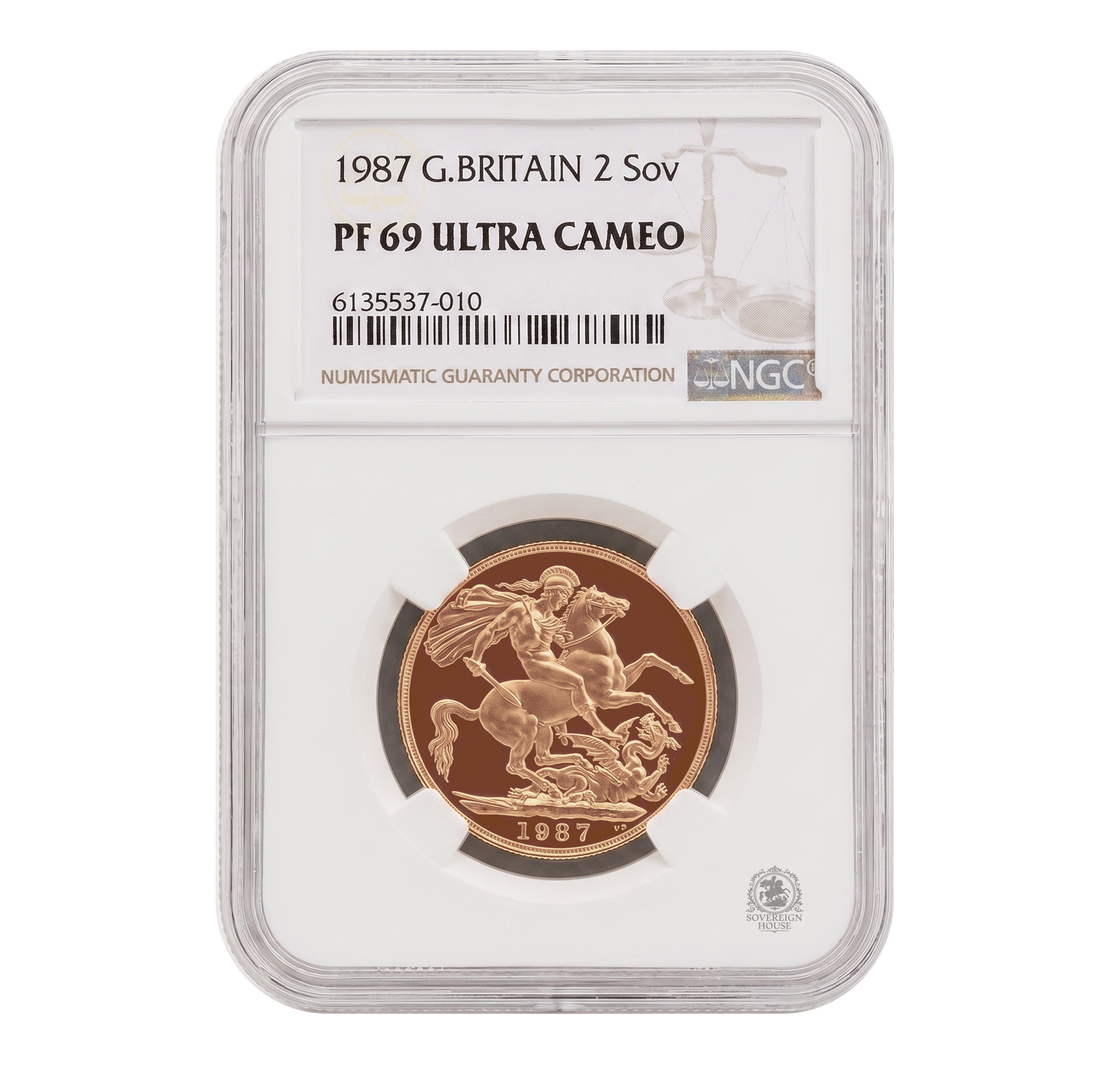 NGC PF69 1987 Ultra Cameo £2 Double Sovereign St George - Proof Gold Coin