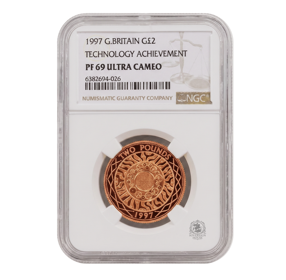 NGC PF69 1997 Technology Achievement £2 Double Sovereign - Proof Gold Coin