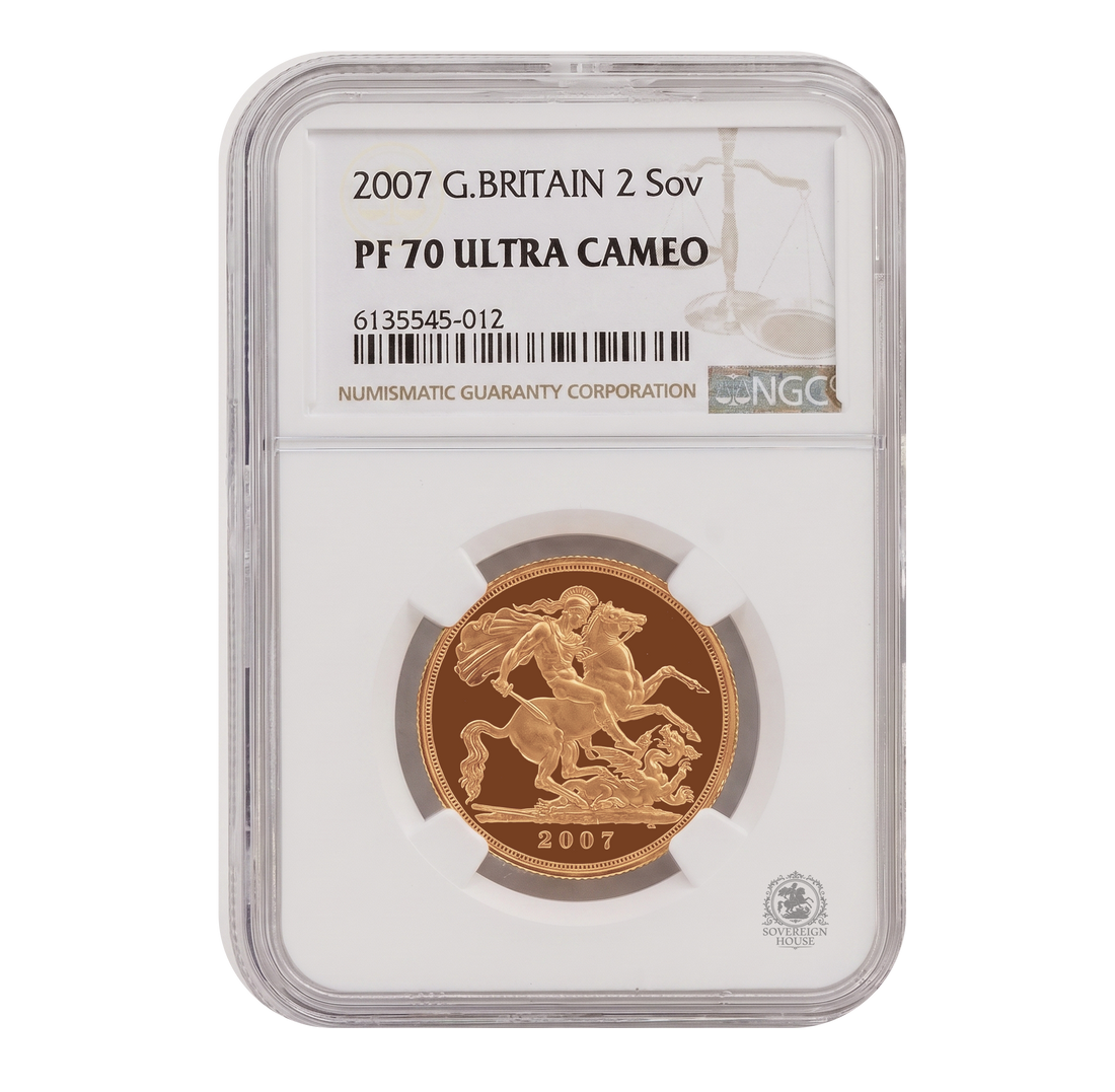 NGC PF70 2007 Ultra Cameo £2 Double Sovereign St George - Proof Gold Coin
