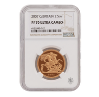 NGC PF70 2007 Ultra Cameo £2 Double Sovereign St George - Proof Gold Coin