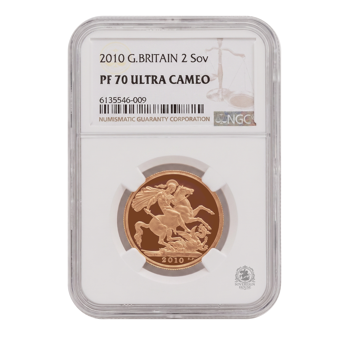 NGC PF70 2010 Ultra Cameo £2 Double Sovereign St George - Proof Gold Coin