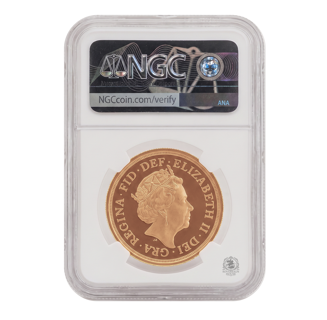 NGC PF69 2019 Ultra Cameo £5 Quintuple Sovereign St George - Proof Gold Coin