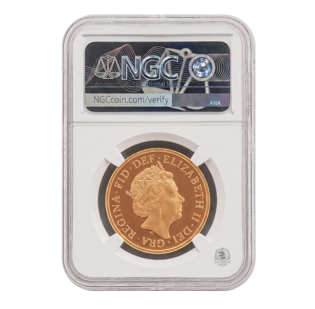 NGC PF70 2019 Ultra Cameo £5 Quintuple Sovereign St George - Proof Gold Coin