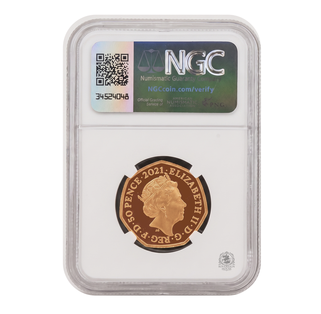 NGC PF70 2021 50p Decimal Day 50th Anniversary - Proof Gold Coin