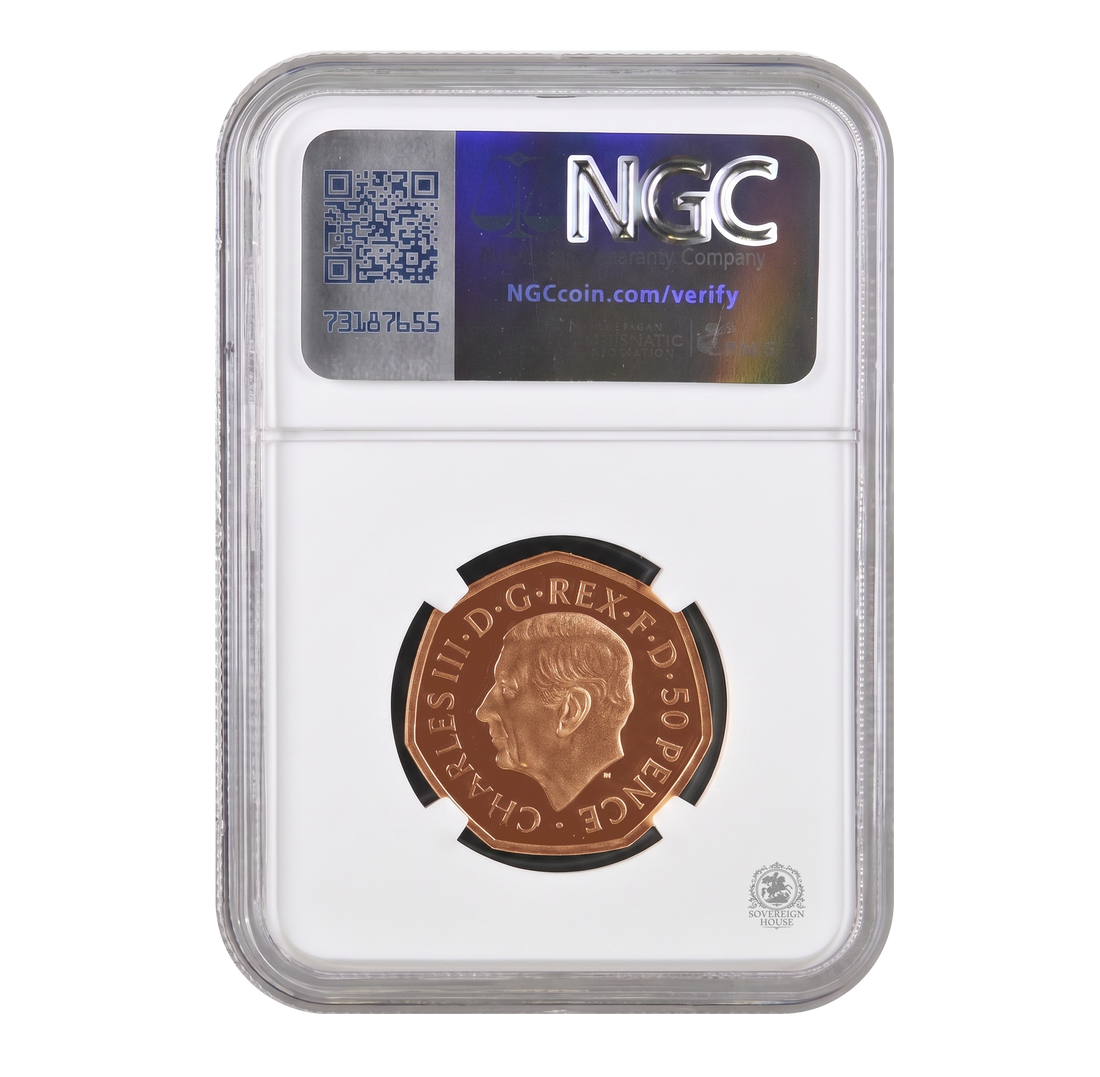 NGC PF70 2022 50p Queen Elizabeth Memorial - Proof Gold Coin