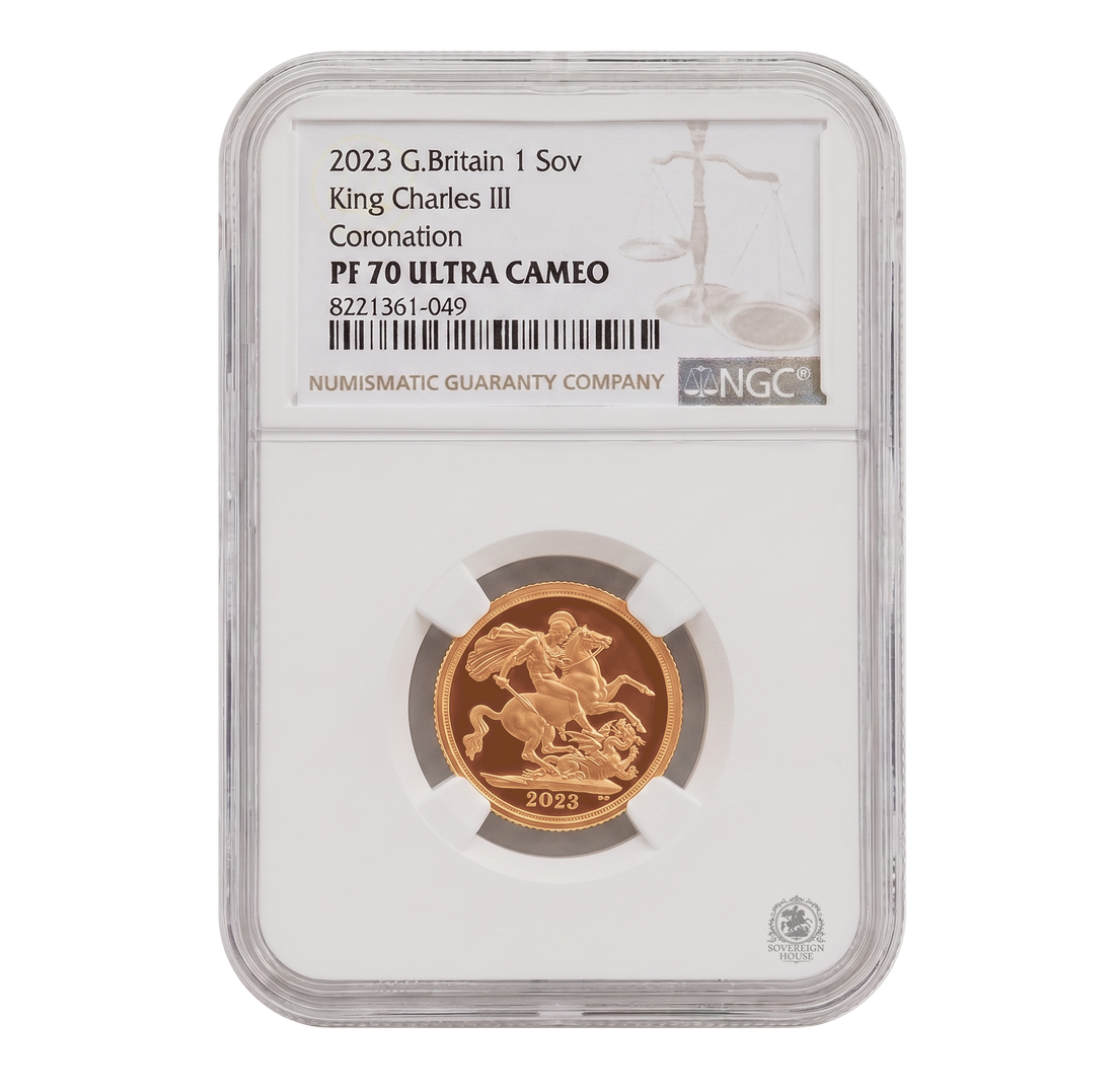 NGC PF70 2023 King Charles Coronation Full Sovereign St George - Proof Gold Coin
