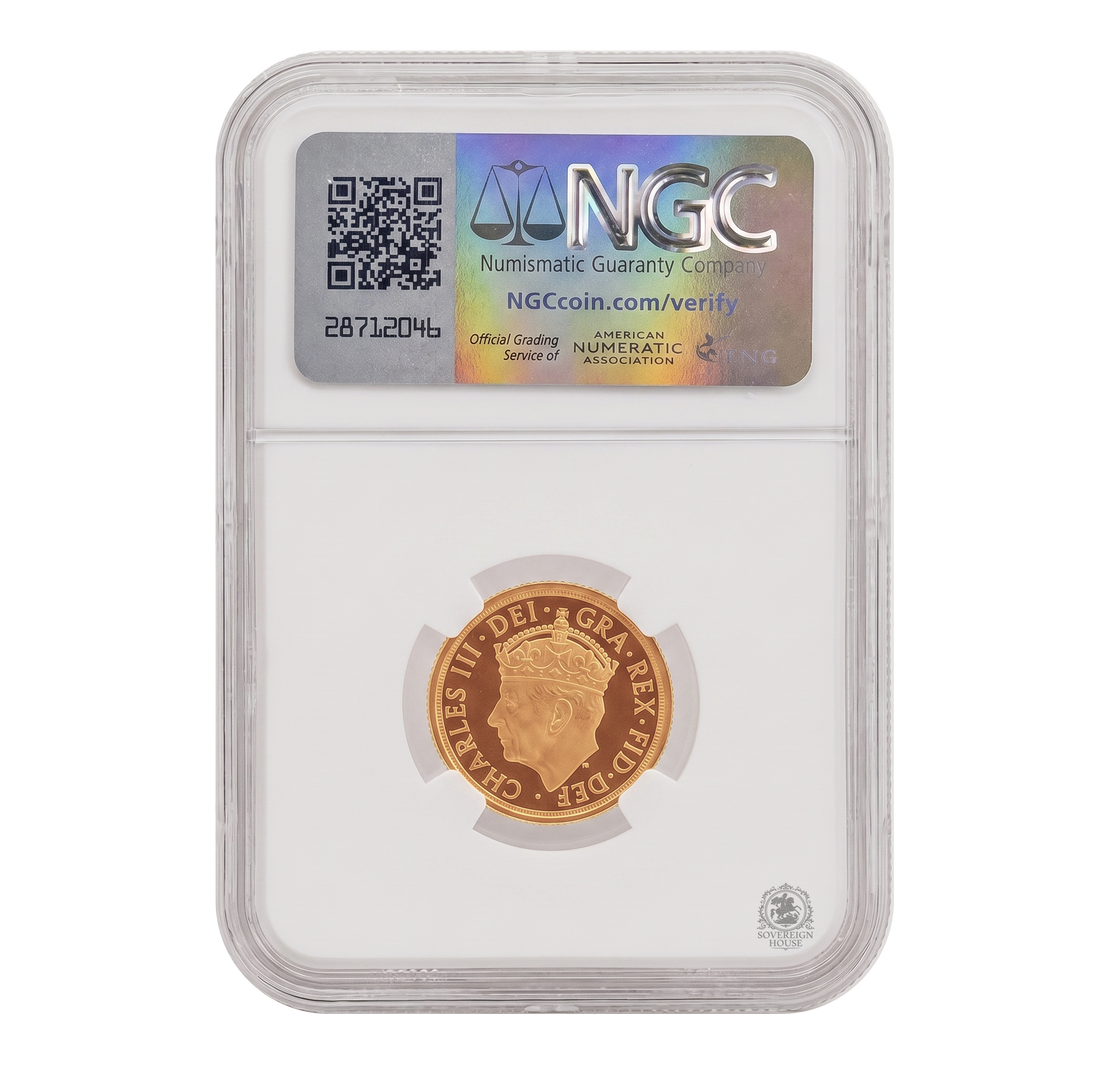 NGC PF70 2023 King Charles Coronation Full Sovereign St George - Proof Gold Coin