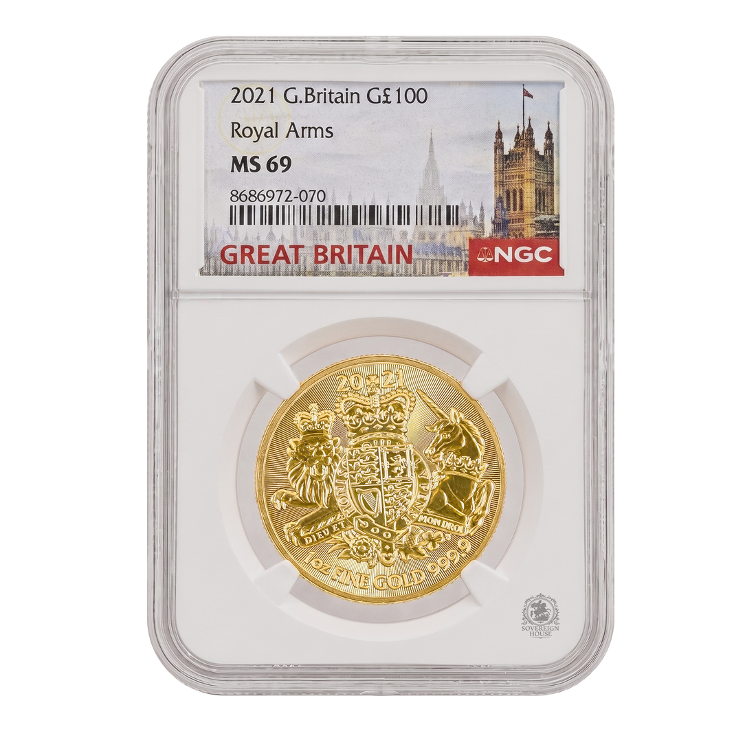 NGC 2021 MS69 1oz Gold The Royal Arms Certified Coin