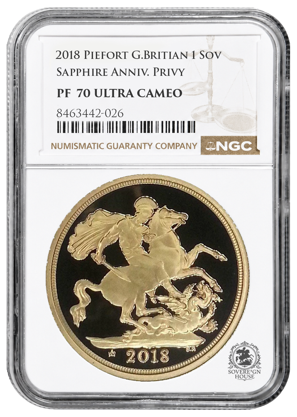 NGC PF70 2018 Piefort Full Sovereign St George - Proof Gold Coin