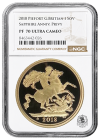 NGC PF70 2018 Piefort Full Sovereign St George - Proof Gold Coin