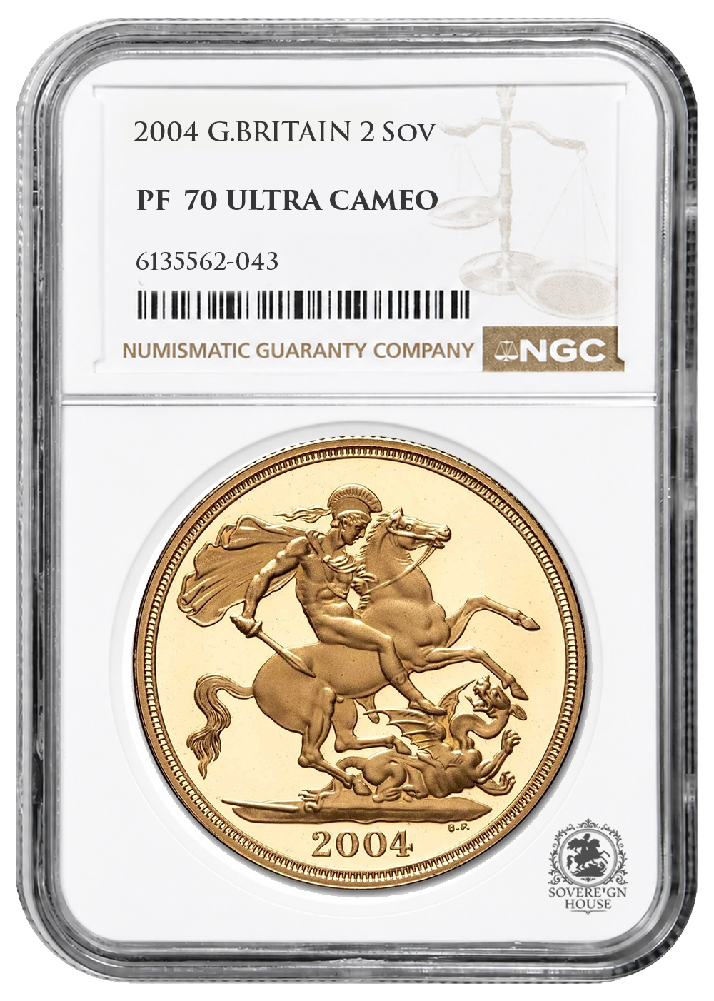NGC PF70 2004 Ultra Cameo £2 Double Sovereign St George - Proof Gold Coin