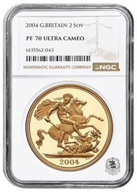NGC PF70 2004 Ultra Cameo £2 Double Sovereign St George - Proof Gold Coin
