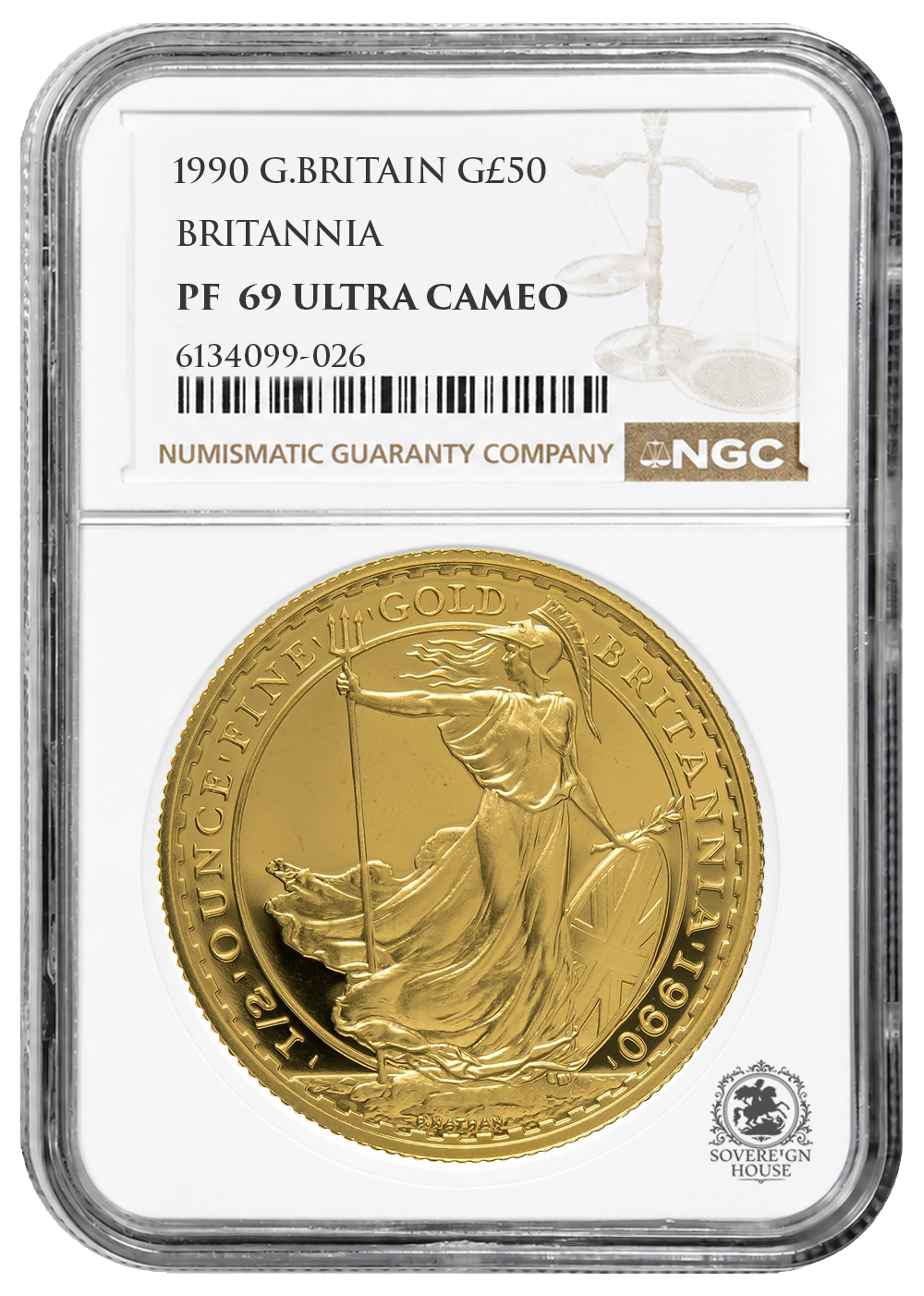 NGC PF69 2019 Ultra Cameo 1/2oz £50 Britannia Proof Gold Coin