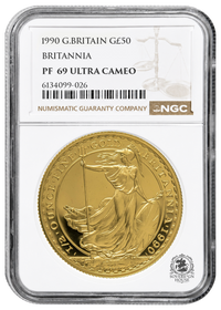 NGC PF69 2019 Ultra Cameo 1/2oz £50 Britannia Proof Gold Coin