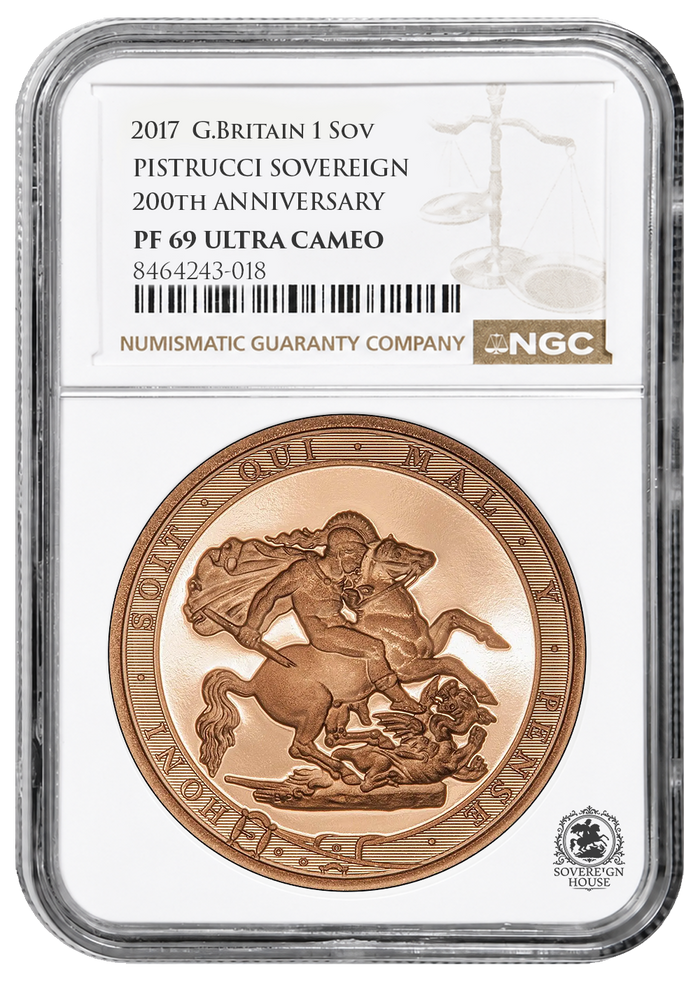 NGC PF69 2017 200th Anniversary Full Sovereign St George - Proof Gold Coin