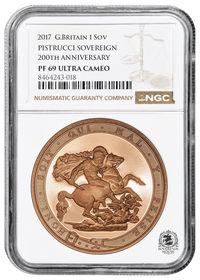 NGC PF69 2017 200th Anniversary Full Sovereign St George - Proof Gold Coin