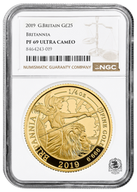 NGC PF69 2019 Ultra Cameo 1/4oz £25 Britannia - Proof Gold Coin