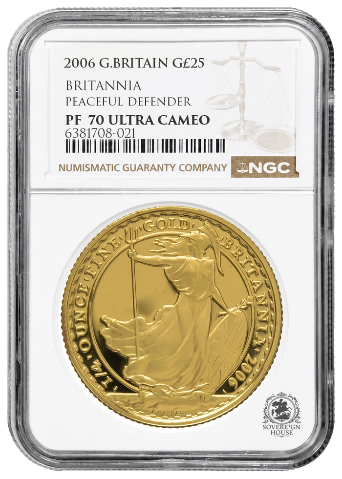 NGC PF70 2006 Ultra Cameo 1/4oz £25 Britannia - Proof Gold Coin