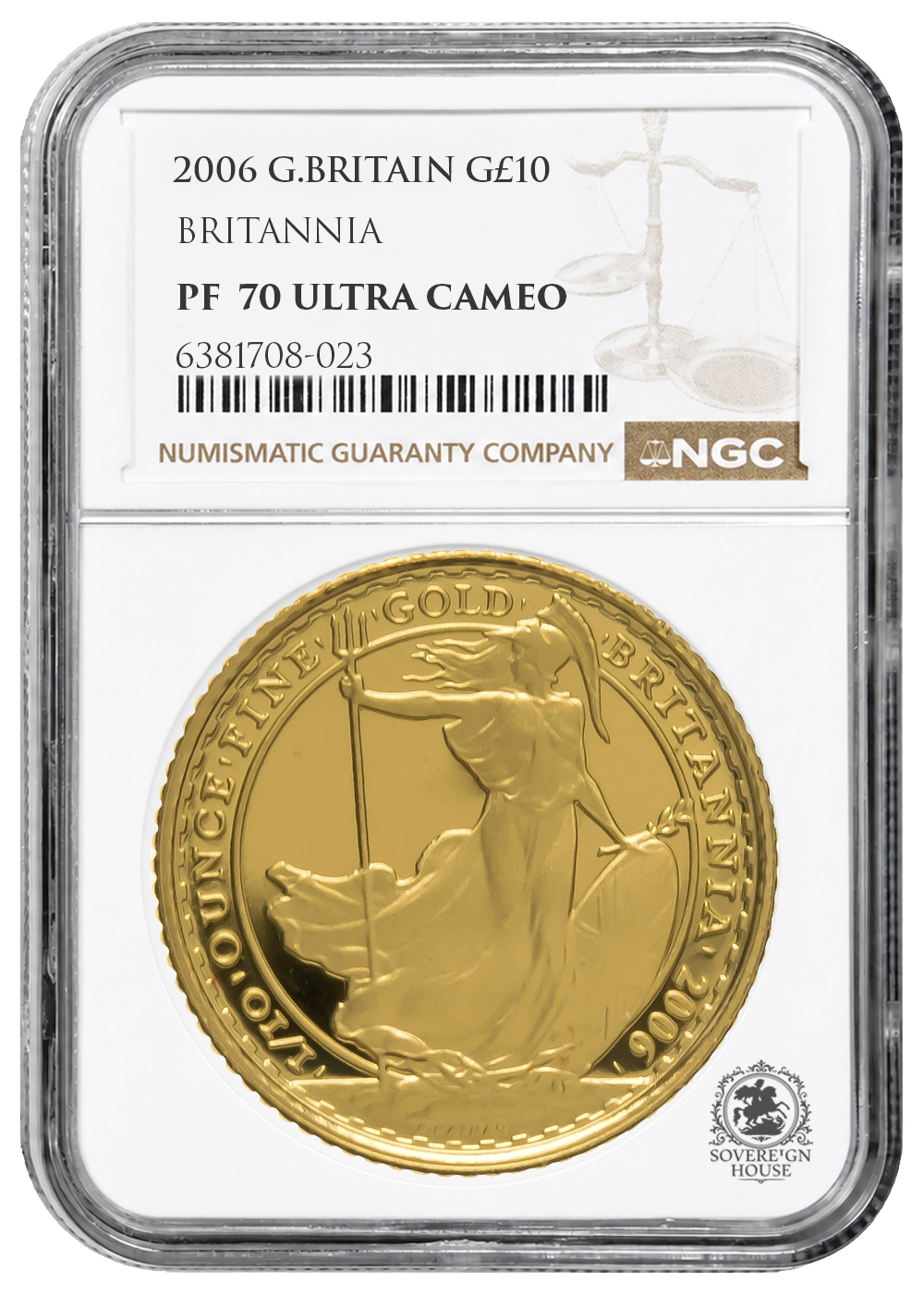 NGC PF70 2006 Ultra Cameo 1/10oz £10 Britannia - Proof Gold Coin