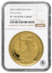 NGC PF70 2006 Ultra Cameo 1/10oz £10 Britannia - Proof Gold Coin