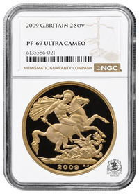 NGC PF69 2009 Ultra Cameo £2 Double Sovereign St George - Proof Gold Coin