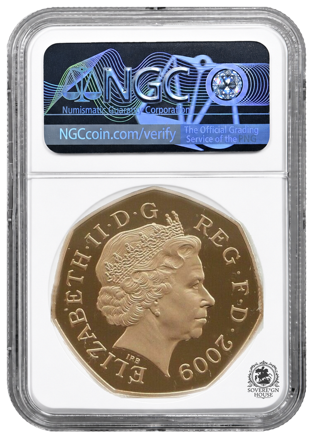 NGC PF70 2009 50p NHS Piefort - Proof Gold Coin - Mintage 40