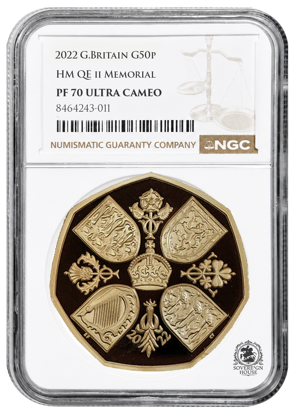 NGC PF70 2022 50p Queen Elizabeth Memorial - Proof Gold Coin