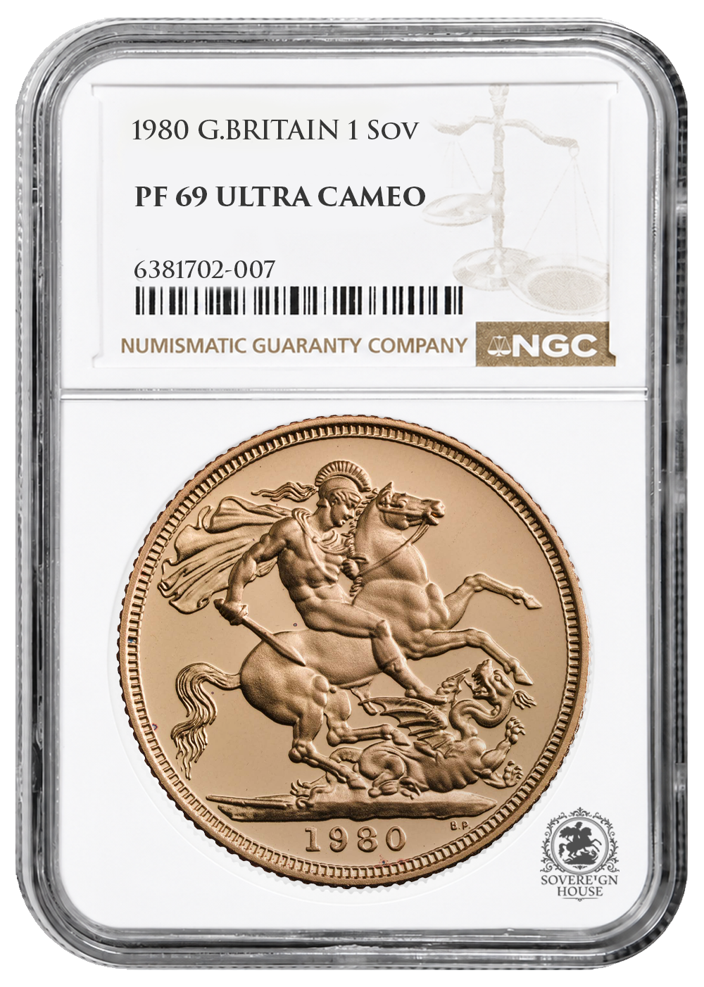 NGC PF69 1980 Full Sovereign St George - Proof Gold Coin
