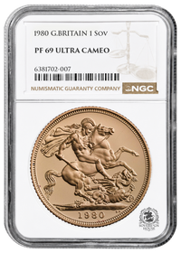 NGC PF69 1980 Full Sovereign St George - Proof Gold Coin