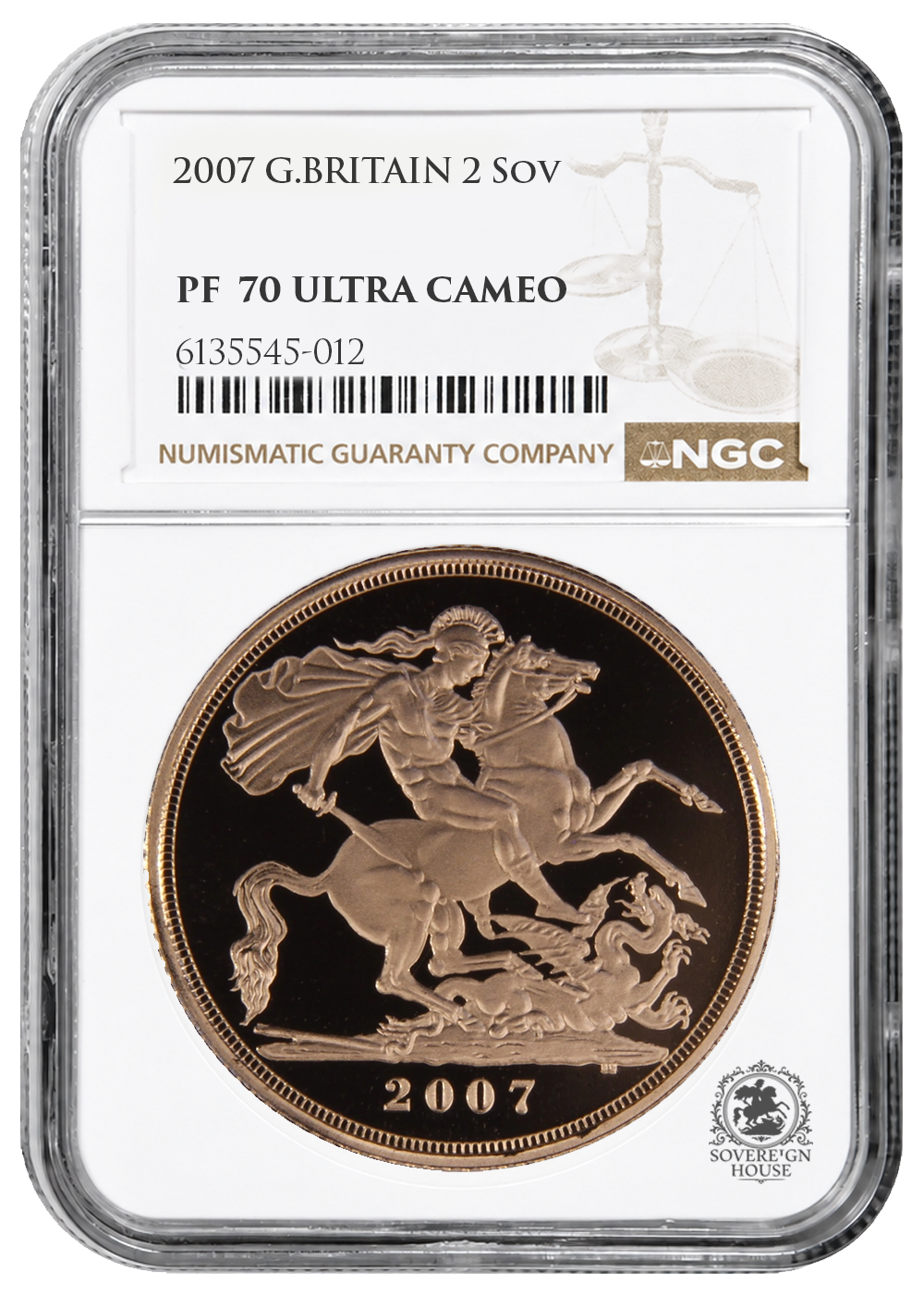 NGC PF70 2007 Ultra Cameo £2 Double Sovereign St George - Proof Gold Coin