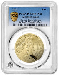 PCGS PR70 2022 Queens Platinum Jubilee Full Sovereign - Proof Gold Coin