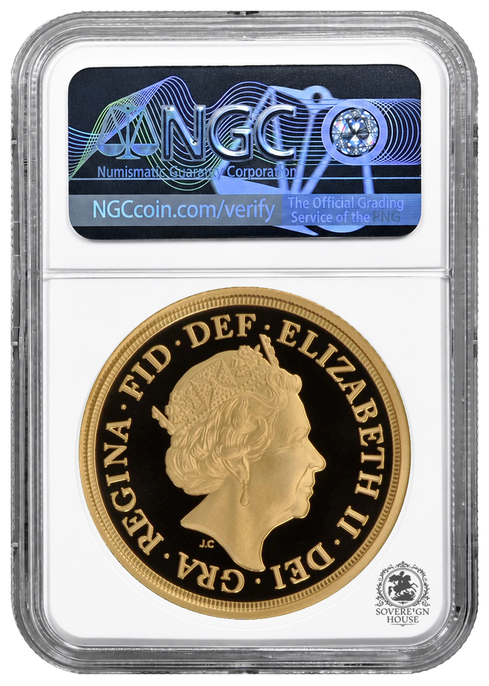 NGC PF70 2019 Ultra Cameo £5 Quintuple Sovereign St George - Proof Gold Coin