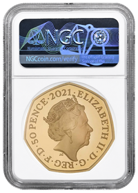 NGC PF70 2021 50p Decimal Day 50th Anniversary - Proof Gold Coin