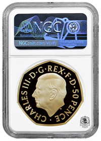 NGC PF70 2022 50p Queen Elizabeth Memorial - Proof Gold Coin