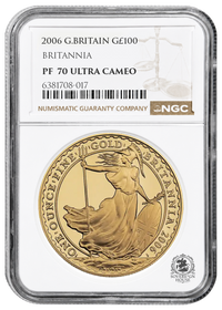 NGC PF69 2006 Ultra Cameo 1oz £100 Britannia - Proof Gold Coin