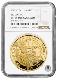 NGC PF70 2019 Ultra Cameo 1/4oz £25 Britannia - Proof Gold Coin