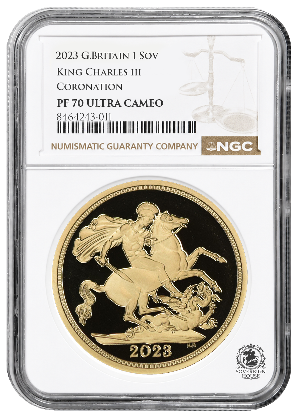 NGC PF70 2023 King Charles Coronation Full Sovereign St George - Proof Gold Coin