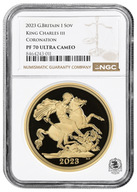NGC PF70 2023 King Charles Coronation Full Sovereign St George - Proof Gold Coin