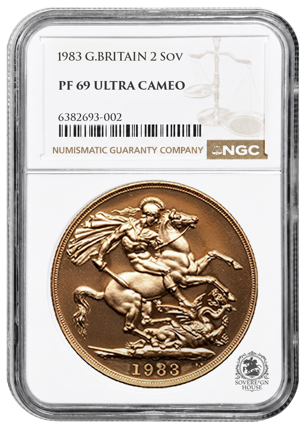 NGC PF69 1983 Ultra Cameo £2 Double Sovereign St George - Proof Gold Coin