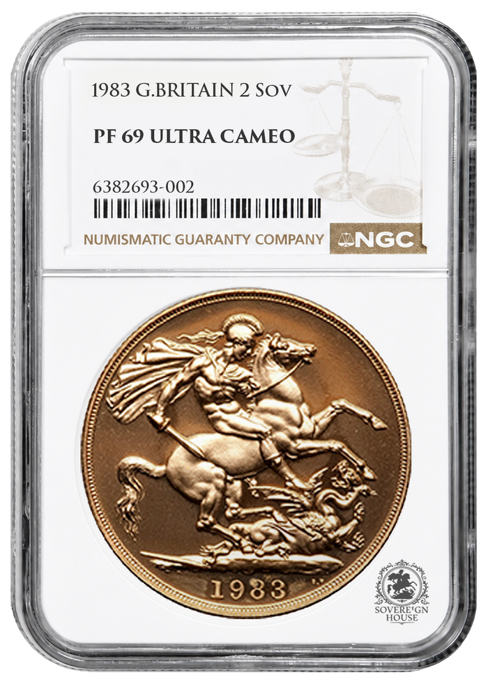 NGC PF69 1983 Ultra Cameo £2 Double Sovereign St George - Proof Gold Coin