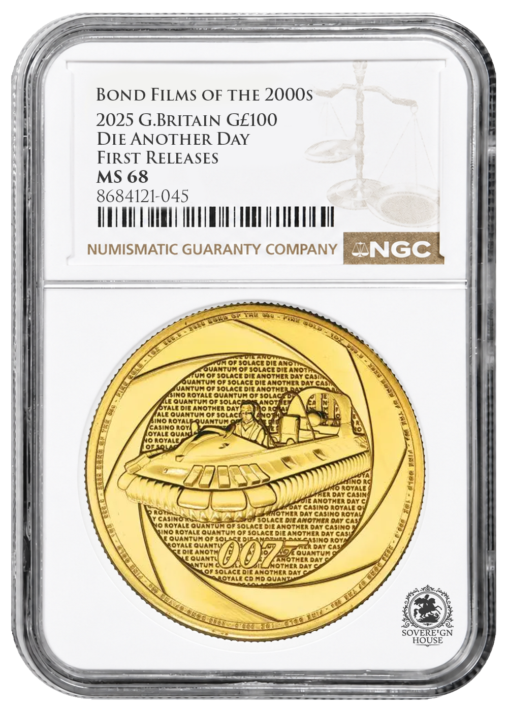 NGC MS68 2025 1oz Gold Six Decades of 007: Bond of the 2000s