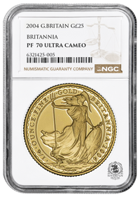 NGC PF70 2004 Ultra Cameo 1/4oz £25 Britannia - Proof Gold Coin